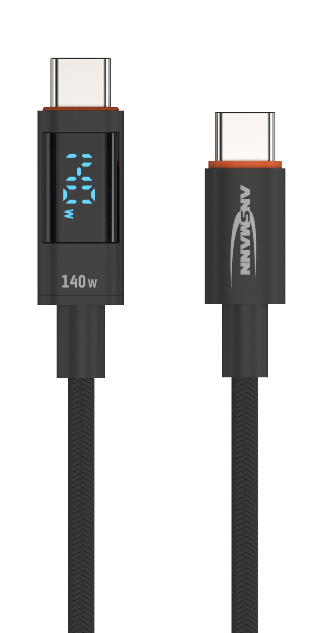 USB Typ-C auf USB Typ-C Kabel - 200cm, mit integriertem LED Display
