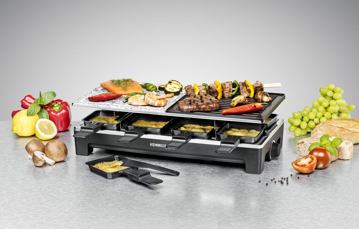 Griglia per raclette RCS 1350 - Raclette Grill , Edelstahl/schwarz, 1350W