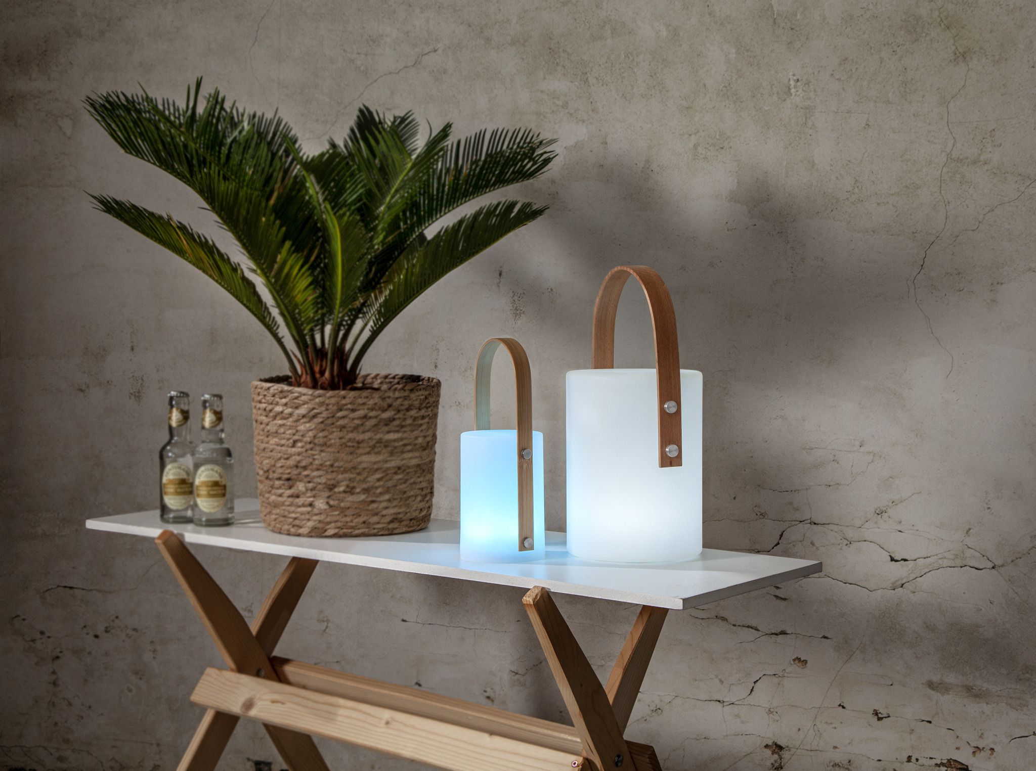 Outdoor-Laterne LUCIE - Weiss, 34 x 17 cm, warm&kaltweiss, wiederaufladbar