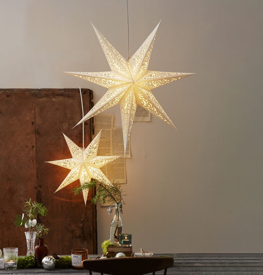 Papierstern LACE weiss 45x45cm - Papierstern LACE weiss 45x45cm