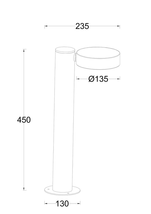 24V Pollerleuchte Down - 24V DC, 5W, 450lm, 3000K, IP44, anthrazit