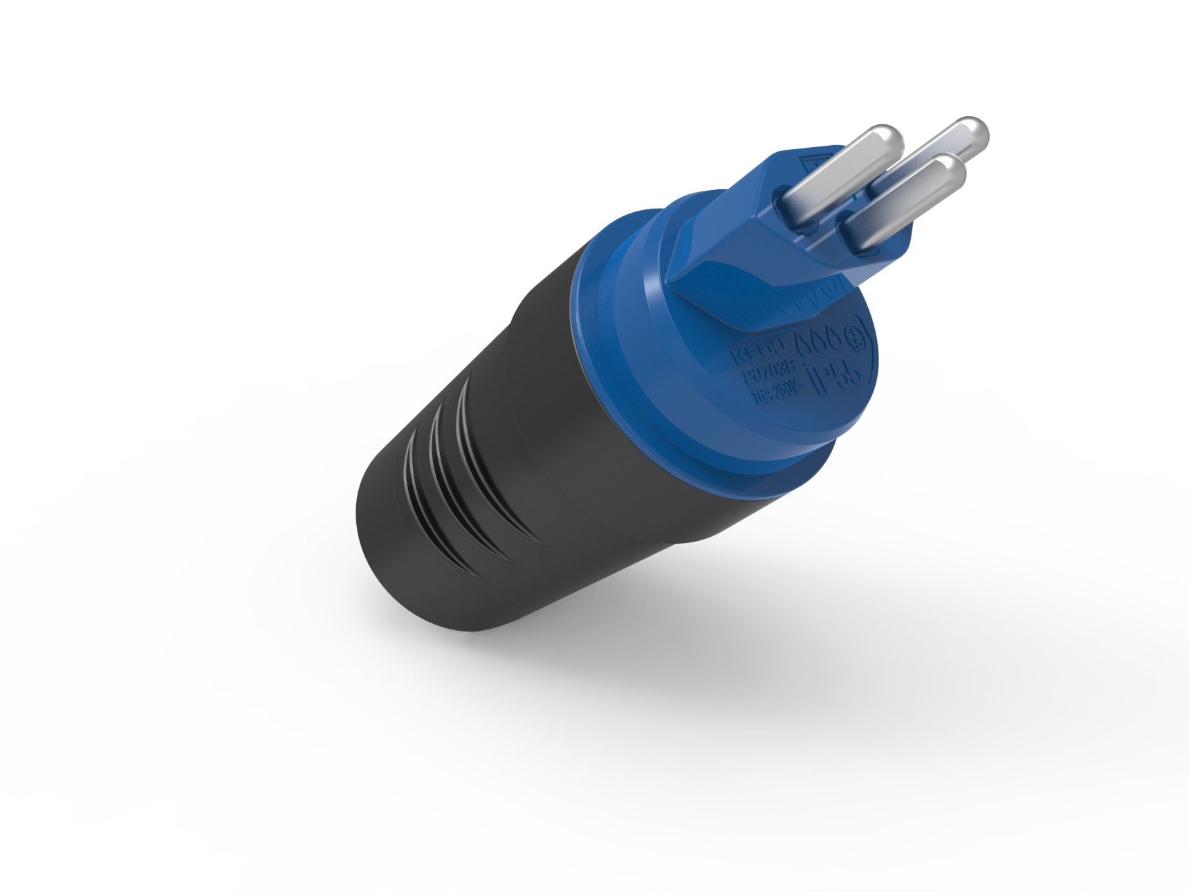Stecker T23 IP55 schwarz - Stecker  Typ 23, L+N+PE, 16 A, 250 V, IP55