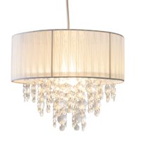 Deko-Pendelleuchte Kristallo weiß - E27, 40W, IP20