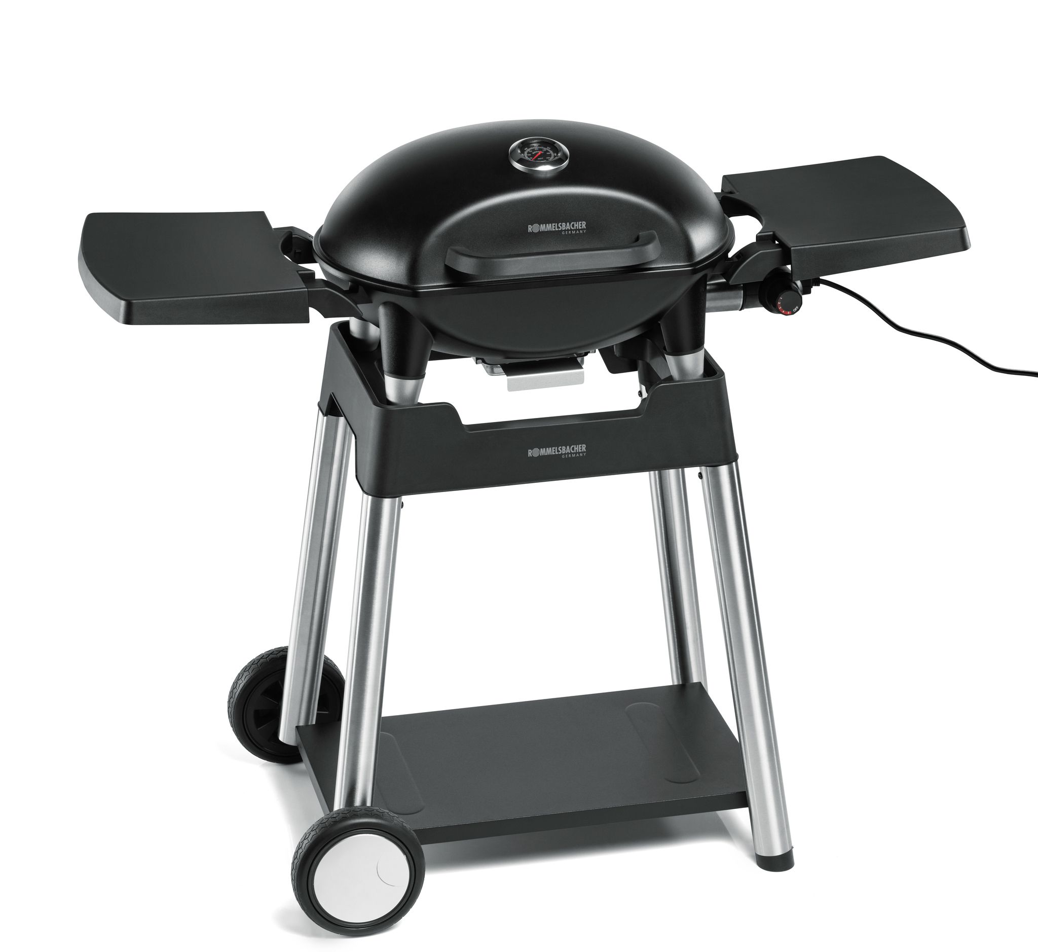 Barbecue grill mit grillwagen BBQ 4100 - 2200W, Edelstahl, Schwarz