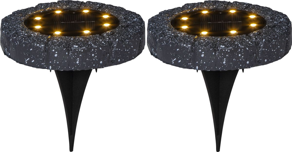 Solar-spotlight 2-p Lawnlight - IP44, Warmweiss, Dämmerungssensor