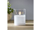 LED Pillar Kerze Flamme - Indoor, Transparent, 12.5cm Höhe, Timerfunktion