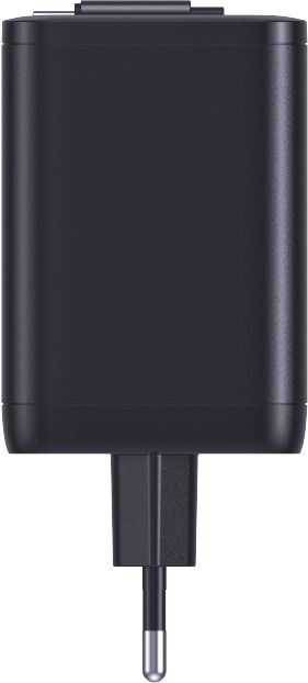 67W GaN 2-Port Fast Charger integr. USB-C Cable - Out: USB-C / USB-A: 67W PD, integriertes 70cm USB-C Kabel, schwarz