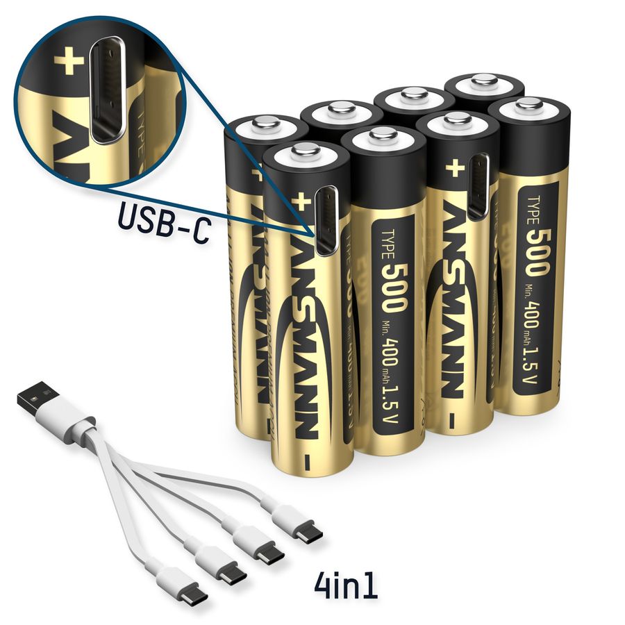 Li-Ion Akkus Micro AAA Typ 500 (min. 400 mAh) 8er Karton - 8er Box