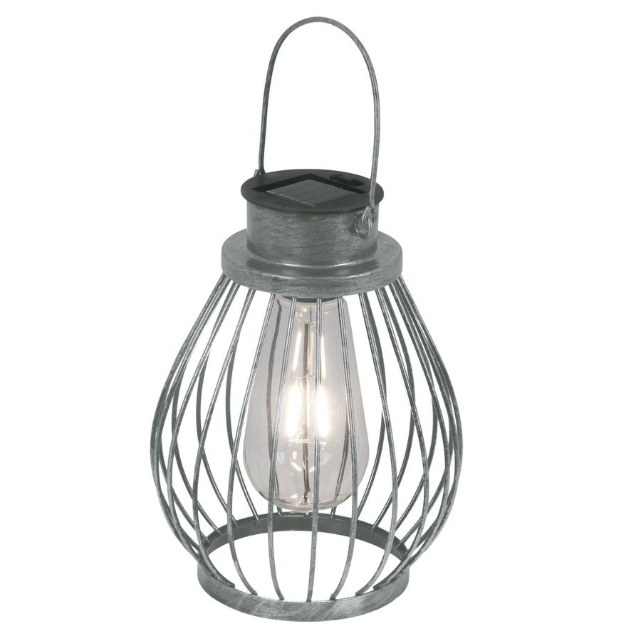 LED Deko-Solarleuchte h: 21.5cm silber - IP44, warmweiss