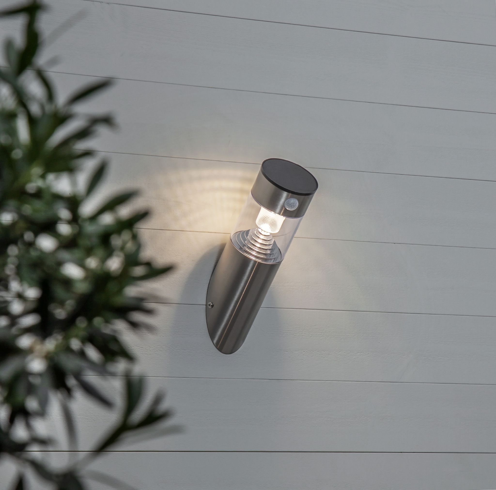 Solar Wand Laterne Marbella - Stainless Steel, Lichtfarbe Warmweiss