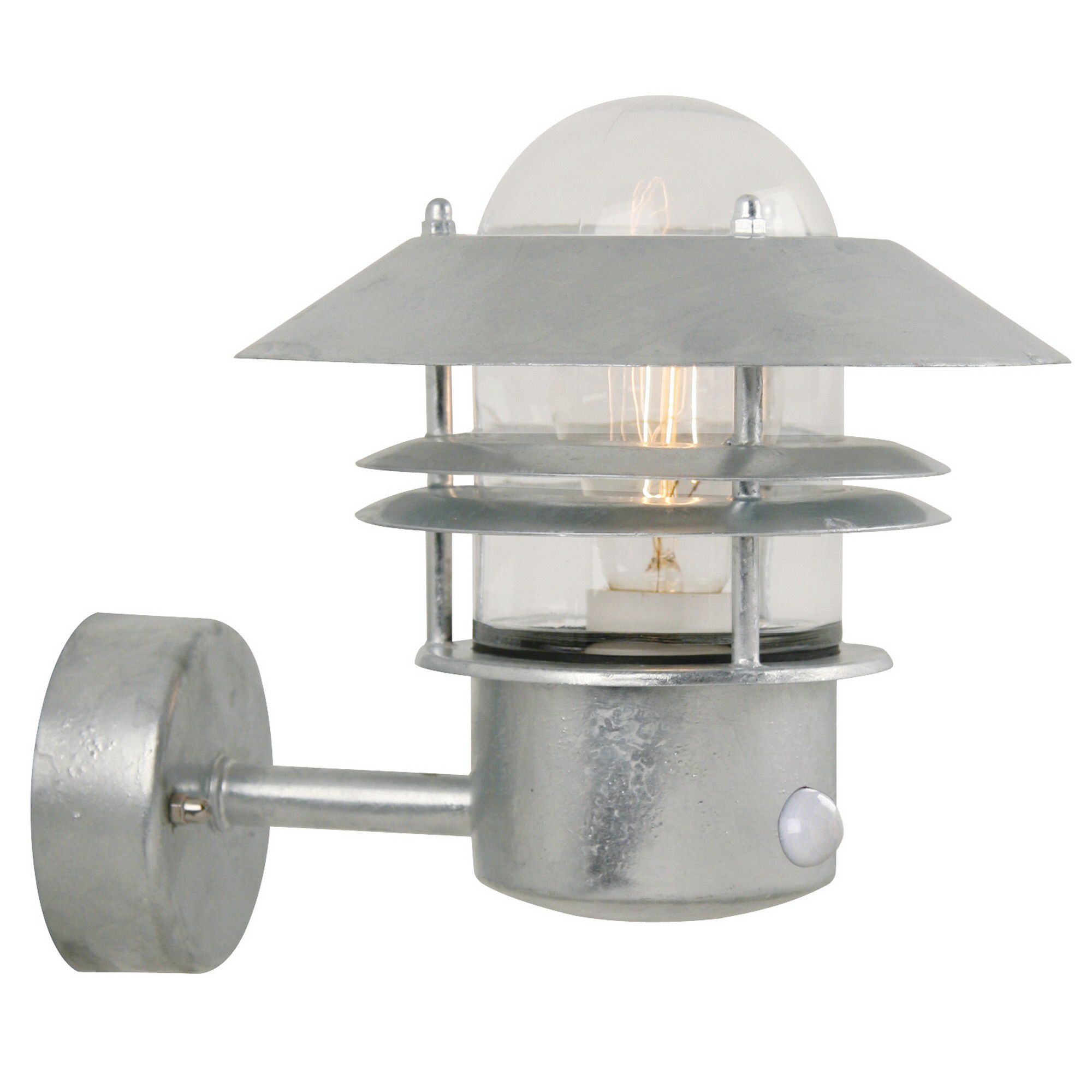 Blokhus, Wandleuchte m Sensor, Verzinkt - E27, max. 60W, IP54