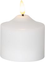 LED Pillar Kerze Flamme - Indoor, Weiss, 9.5cm Höhe, Timerfunktion