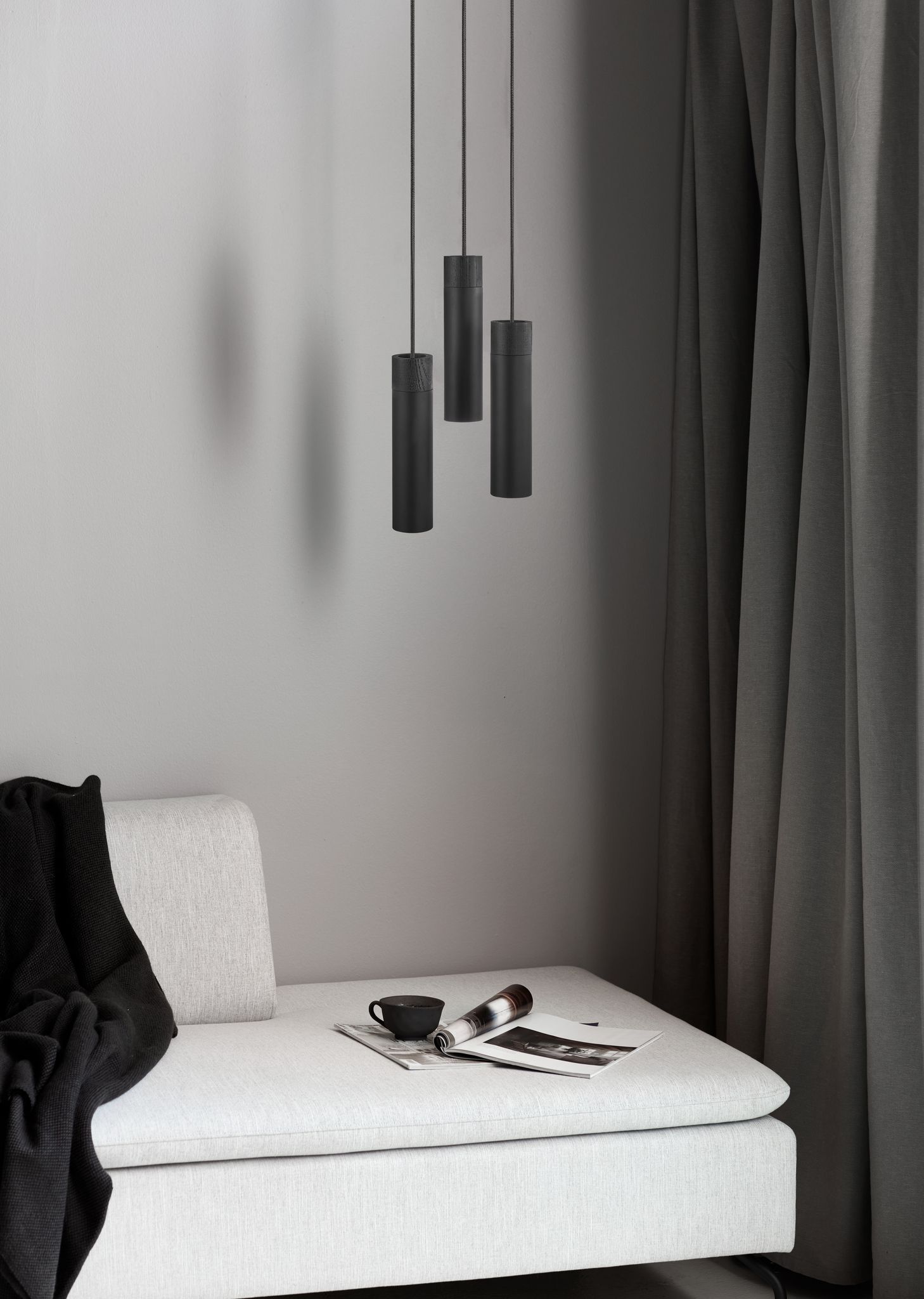 Tilo, 3-Pendelleuchte, Schwarz - GU10, max. 1x 5W, IP20