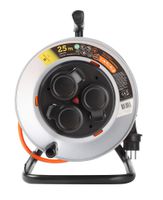 Kabelrolle Metall T23 IP55 25m - EPR-PUR H07BQ-F 3G1.5mm2 3xT23 Steckdosen