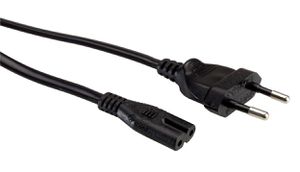 Euro Gerätezuleitung - 3m, T11 - C7, schwarz, H05VV-F 2G0.75mm2