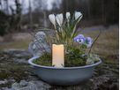 Bougie de tombe LED Serene - Outdoor, Weiss, 10cm Höhe, Timerfunktion