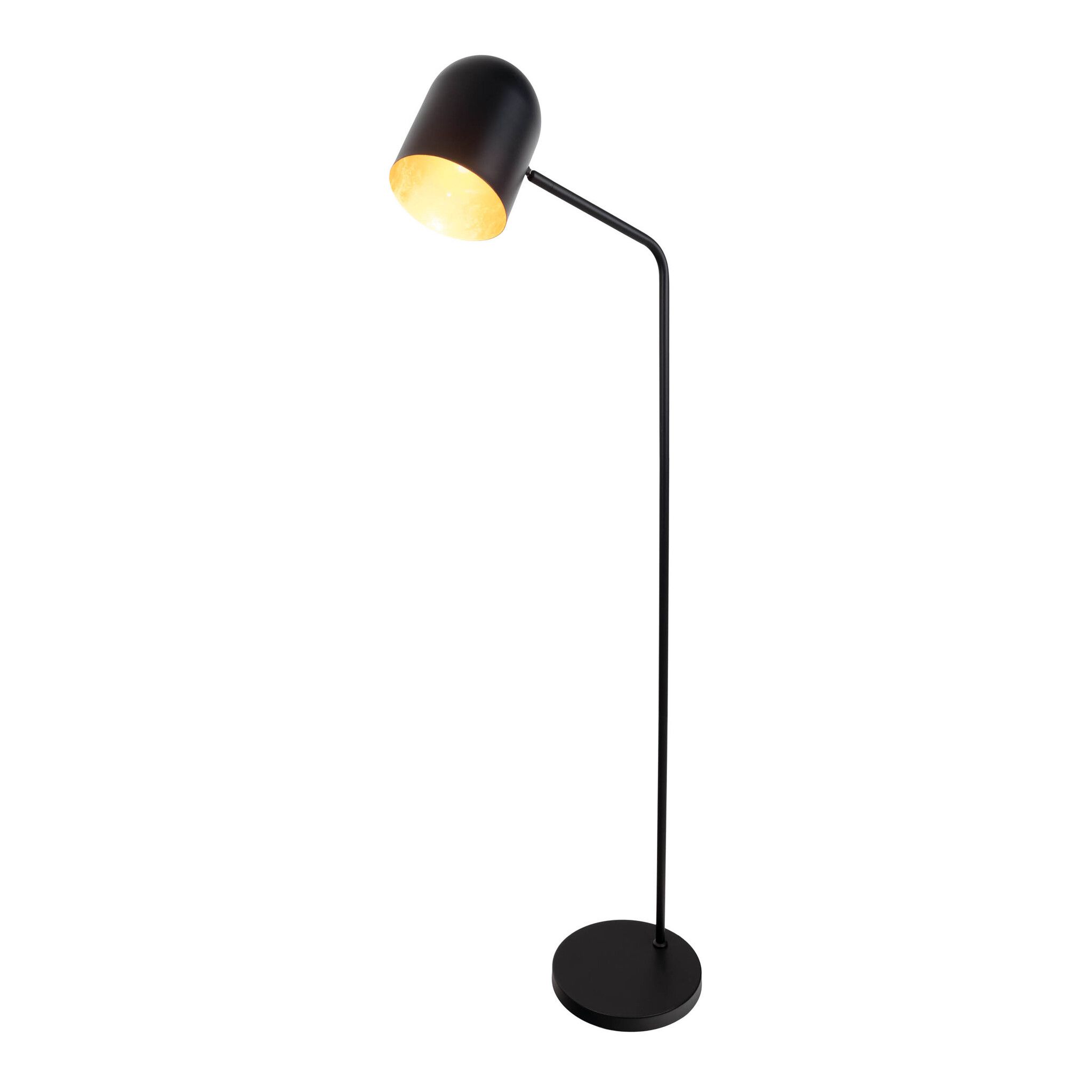 Stehleuchte  METAVION  H: 140cm schwarz/gold - IP20, E27, Schwarz-Gold