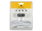 Dual USB Verlängerung USB-C+A - 1x USB-C - 1x USB-A, Total max. 3.5A / 17.5W, Eurostecker T11, 3m Kabel, weiss/grau