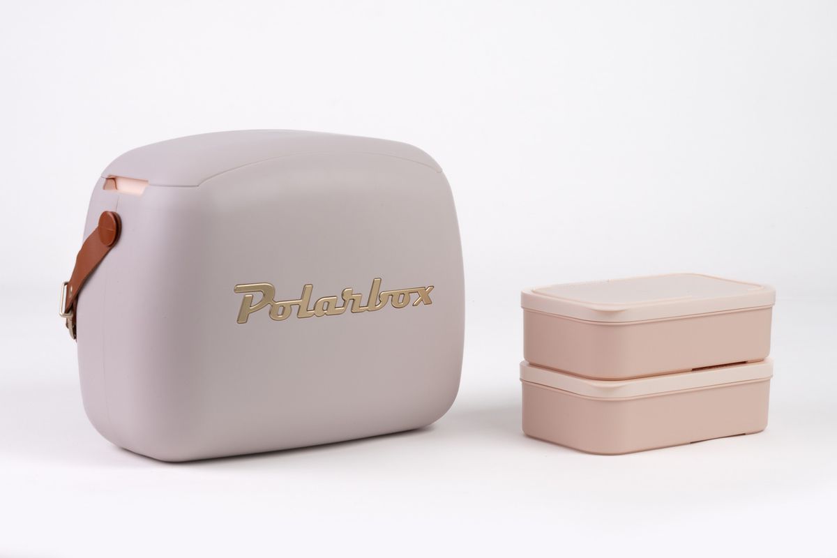 Polarbox CoolerBag pearl 6l inkl. 2 Frischhalte-Dosen 2x nude - Kühlbox, 6l, Vintage Design