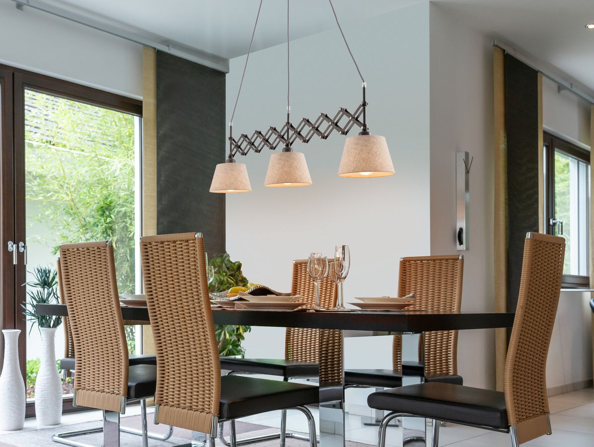 Scherenpendelleuchte Adrienne max. b: 52-86cm natur - E27, 120W, IP20