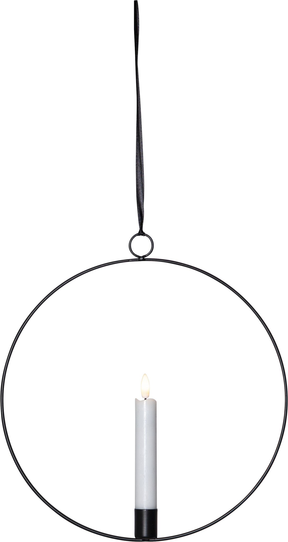 Indoor Decoration Flamme Ring - Indoor, Schwarz, 30cm Höhe, Timerfunktion