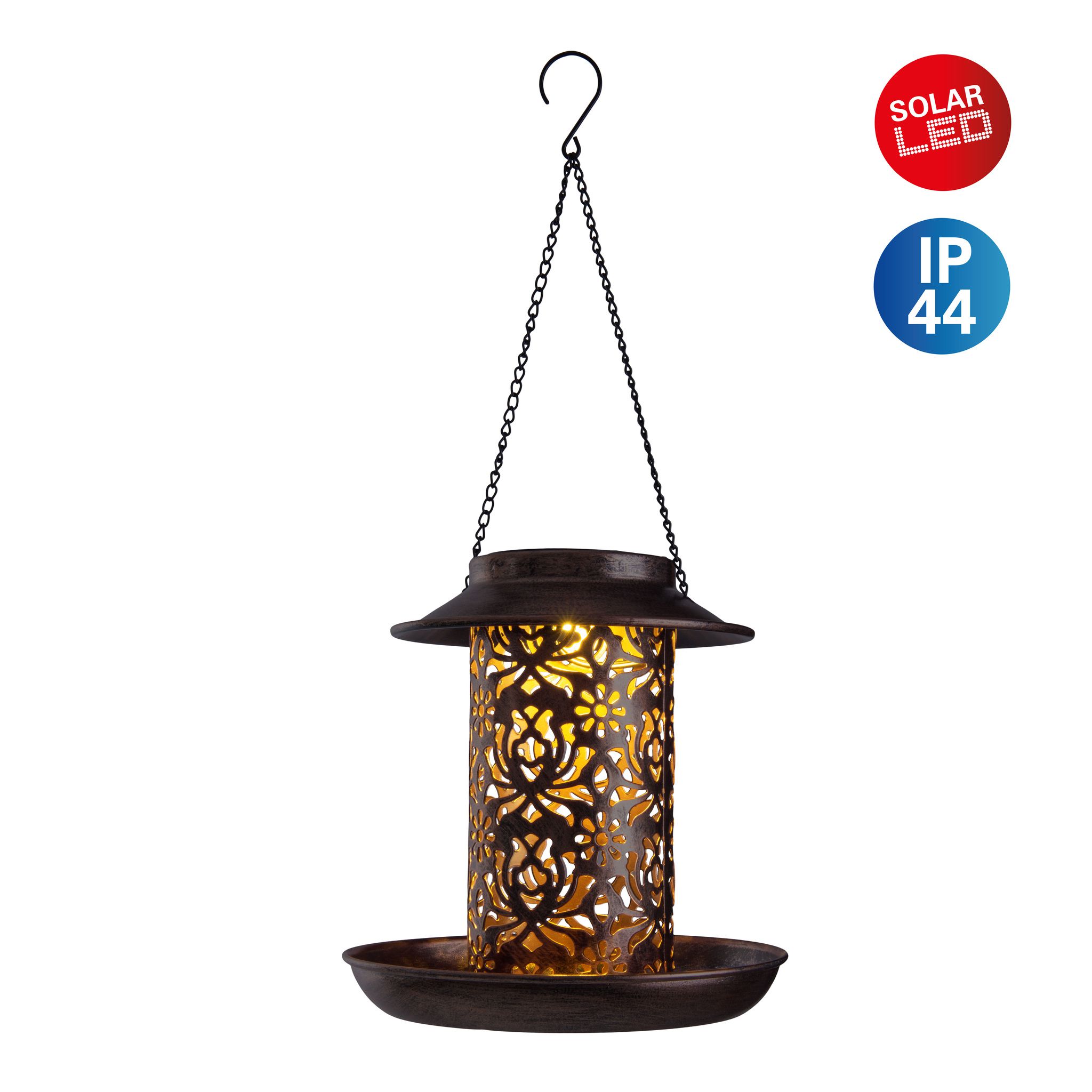 LED Solarleuchte HELGA (Hängeleuchte) H: 41 cm - IP44, 0.06W, Warmweiss