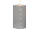 LED Pillar Kerze Flamme Swirl - Indoor, Grau, 15.00 cm Höhe,  Timerfunktion