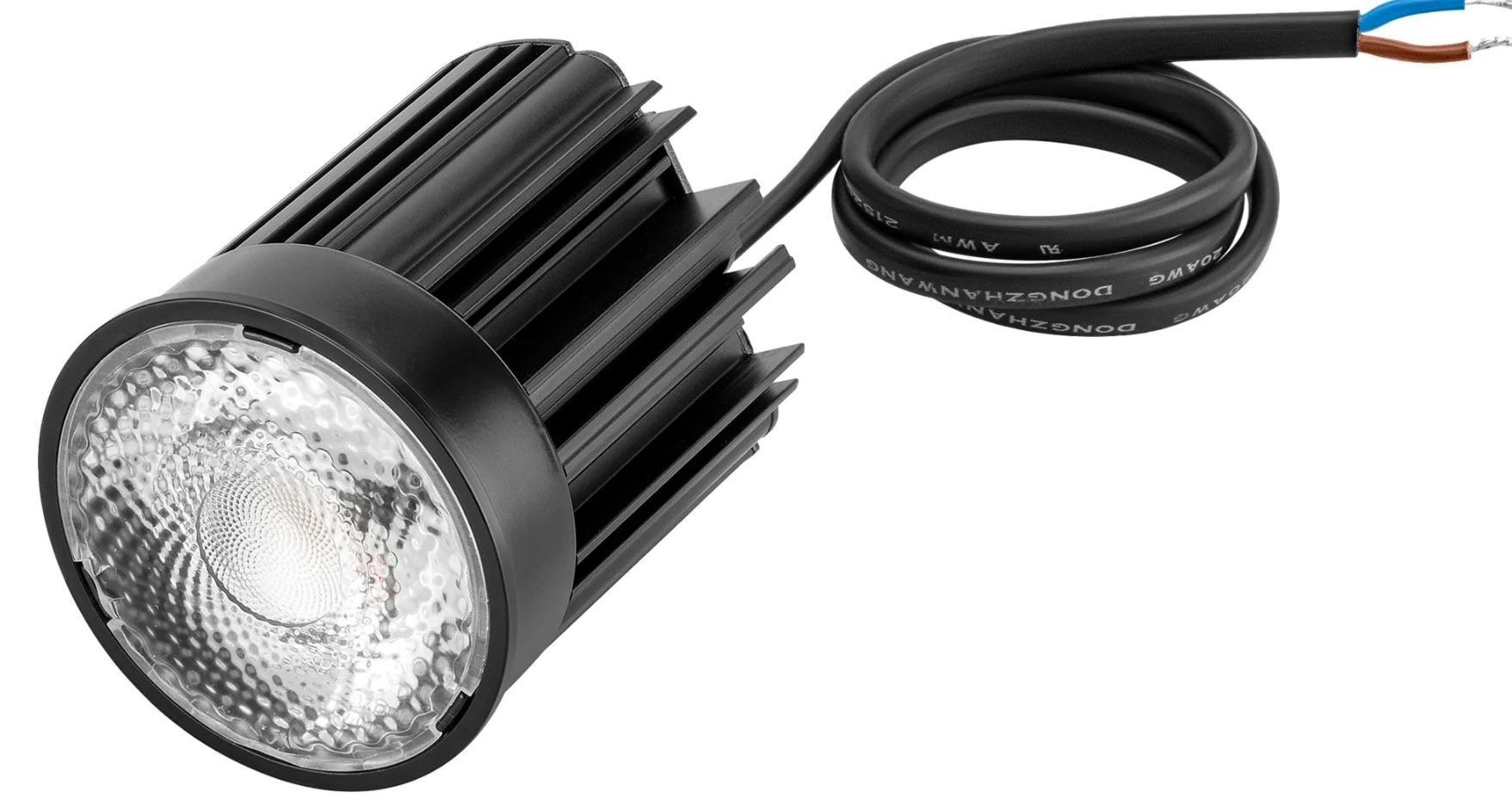 LED Modul Diamond 92 (3000K) - 10W, 676lm, 3000K, IP20, CRI 92, 36°, silber-schwarz, dimmbar, D=49.6mm, H=75.5mm
