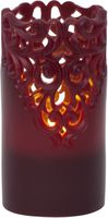 LED Pillar Kerze Clary - Indoor, Rot, 15cm Höhe, Timerfunktion