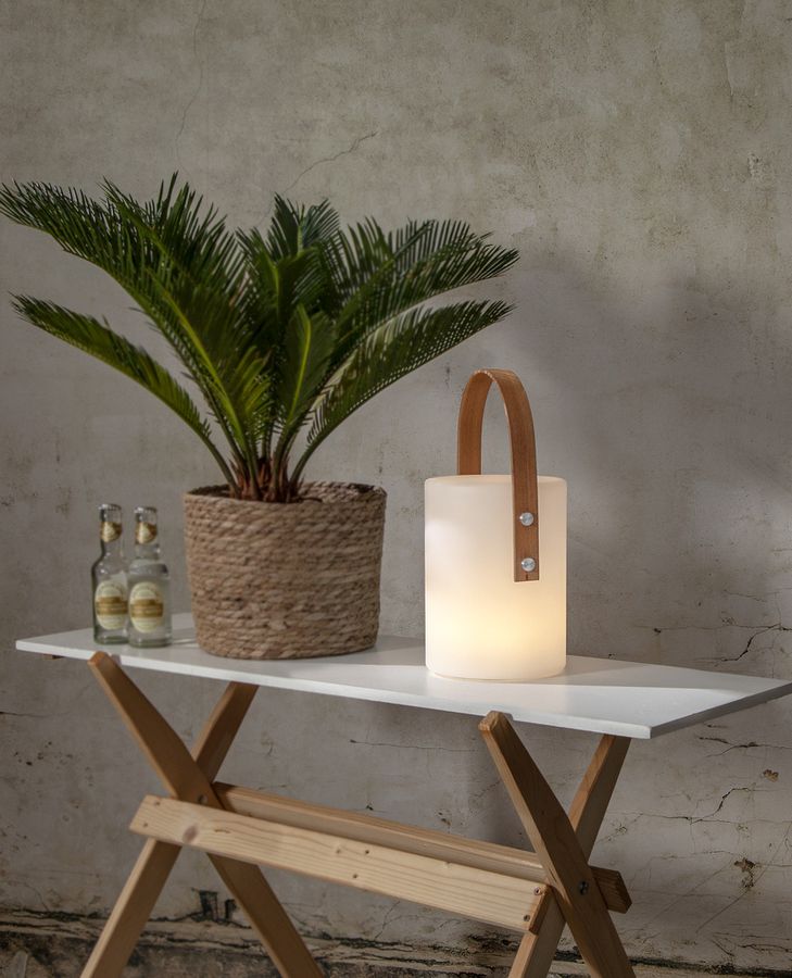 Outdoor-Laterne LUCIE - Weiss, 34 x 17 cm, warm&kaltweiss, wiederaufladbar