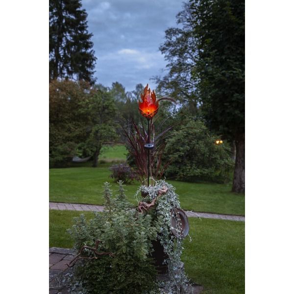 Solar Decoration Melilla Flame - IP44, Bernstein, Dämmerungssensor