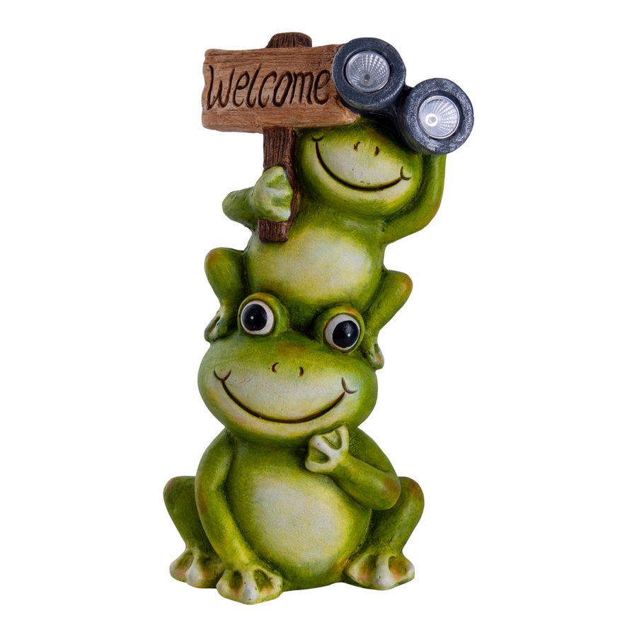 LED Solarleuchte FROSCH H: 45 cm - IP44, 0.06W, Warmweiss