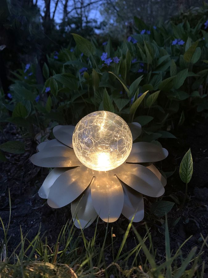 Solar Decoration Lilly - Warmweiss, IP44, Gold