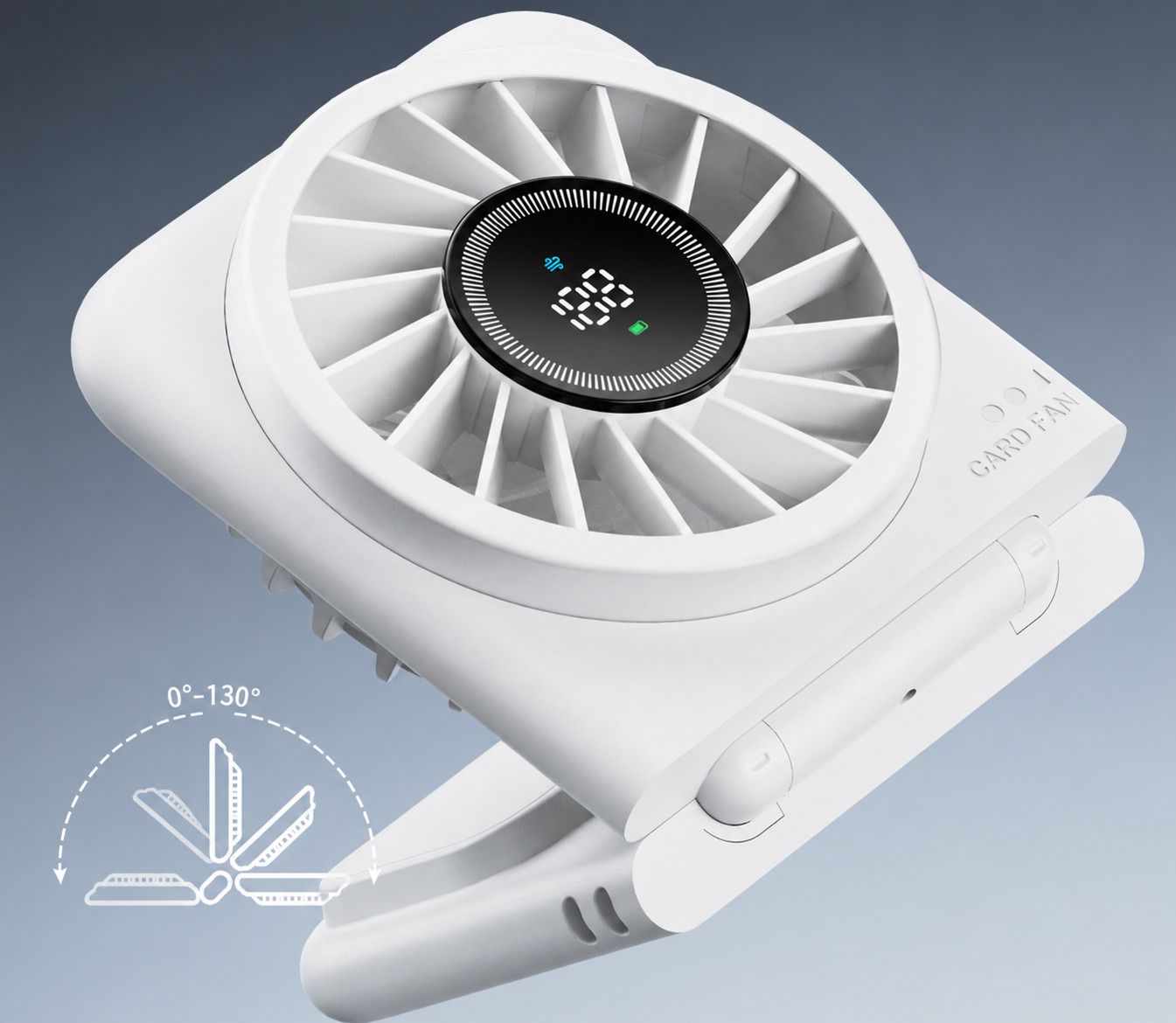 PLAT faltbarer Tischventilator AF12 weiss - 1000mAh, inkl. USB-C Kabel, wiederaufladbar, faltbar