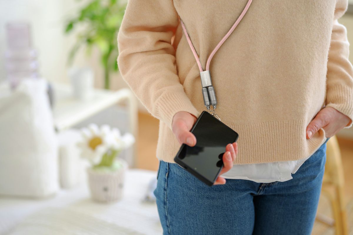 Lanyard Kabel USB Typ-C zu Lightning - 120 cm, rose