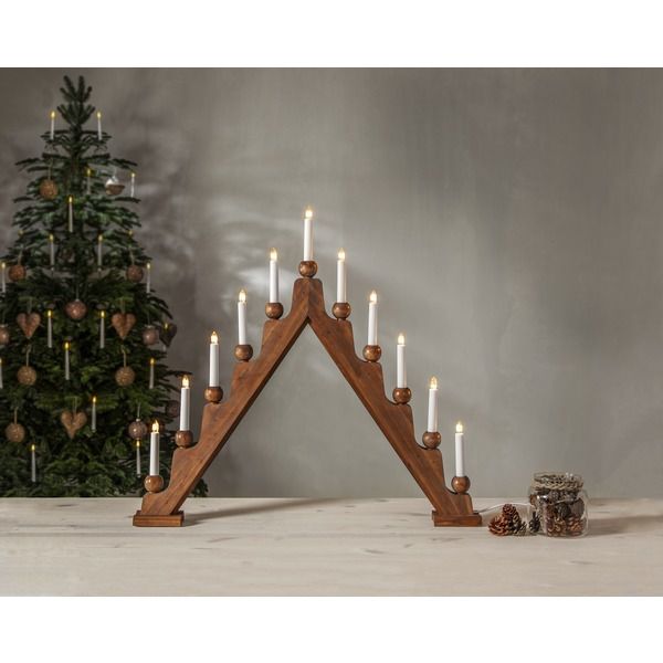 Kerzenleuchter Stellan - IP20, Braun, Warmweiss