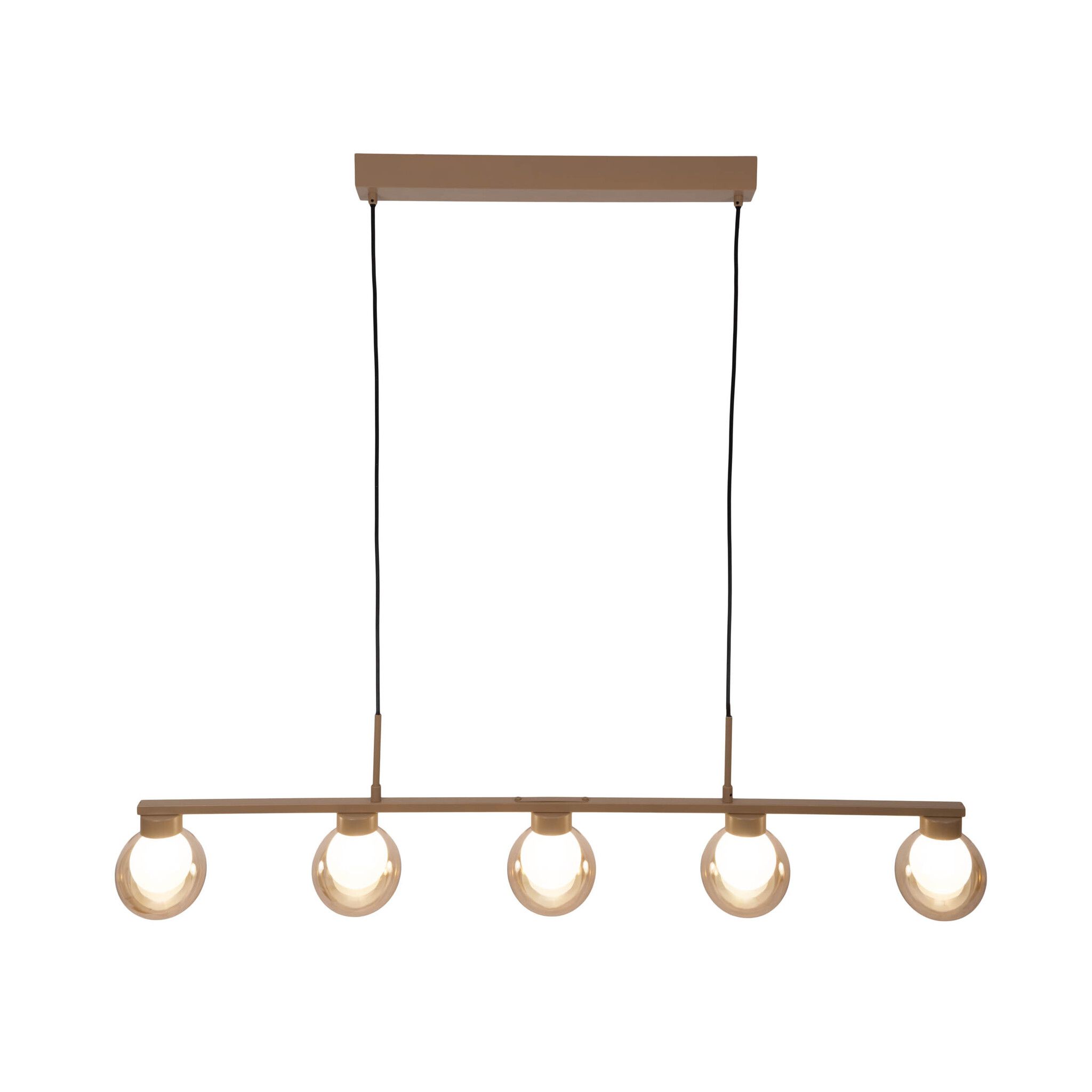 5er Pendelleuchte  DONIKA  L: 116 cm - IP20, G9, Braun