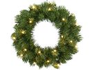 Künstlicher Weihnachtskranz Alaska - grün, 20 LED's, 38cm Höhe