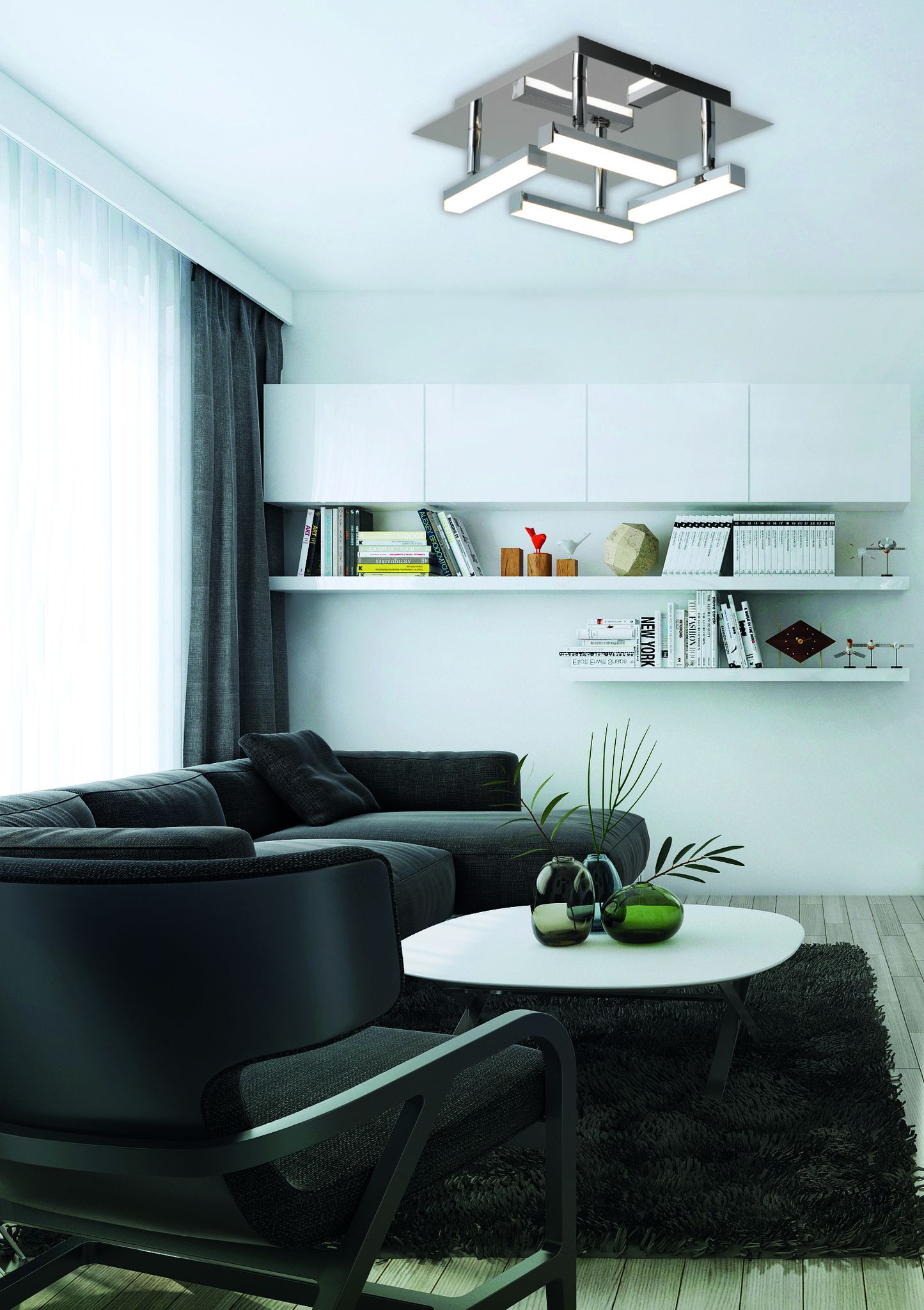 LED Deckenleuchte Turin d:25cm - LED fest verbaut, 3000K, warmweiss