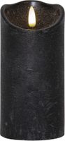 LED Pillar Kerze Flamme Rustic - Indoor, Schwarz, 15.00 cm Höhe,  Timerfunktion