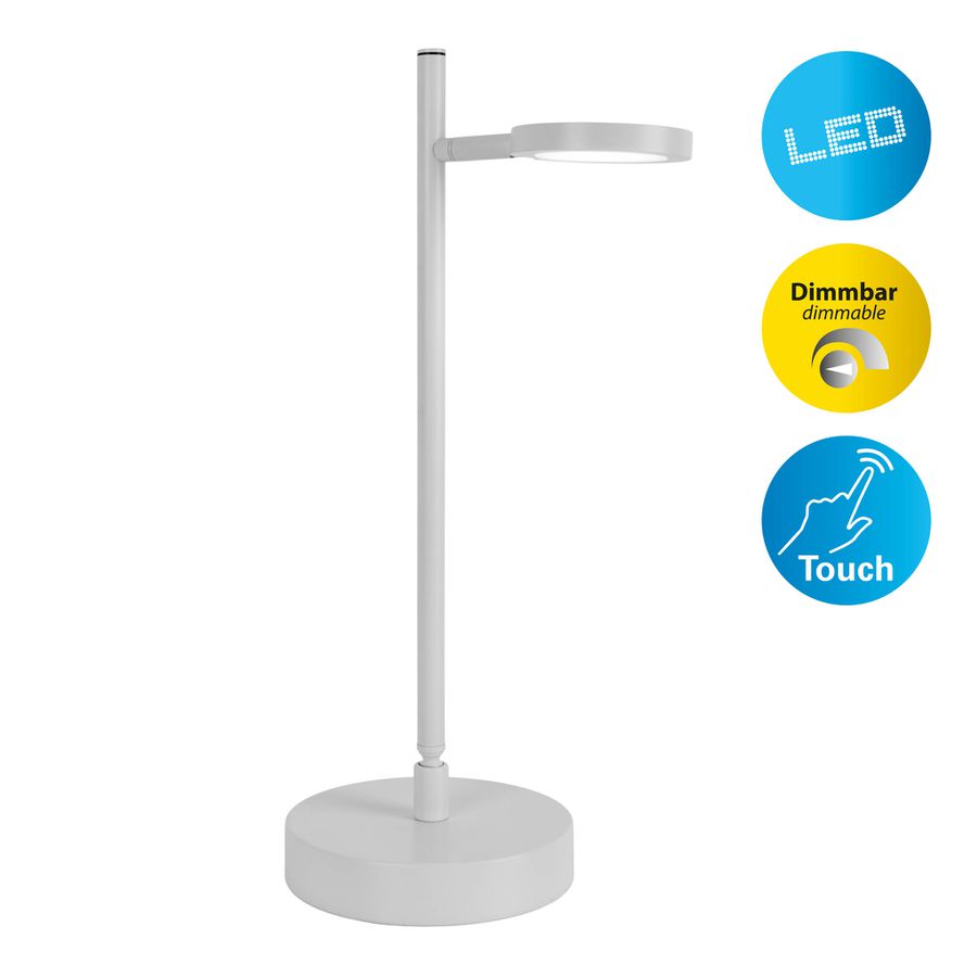LED Akku- Tischleuchte LUPA H:45cm weiß - 3000K, 216lm, 3W, IP20