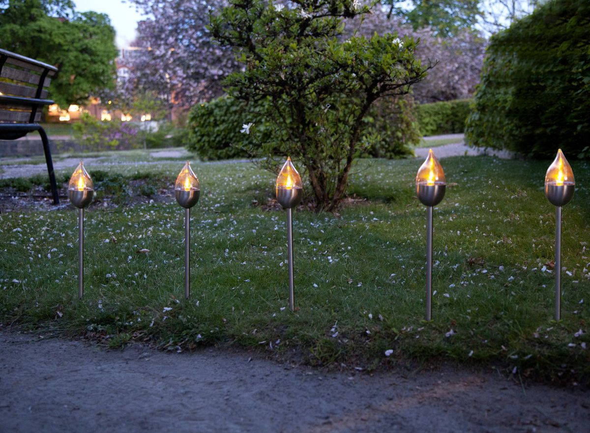 Solar Pollerleucht 3 Pack Olympus - Silber, Lichtfarbe Gelb
