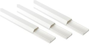 Canale via cavo 1m, bianco, Set di 3 - 3 Stück à 1m, 22x10mm, selbstklebend, weiss, streichbar