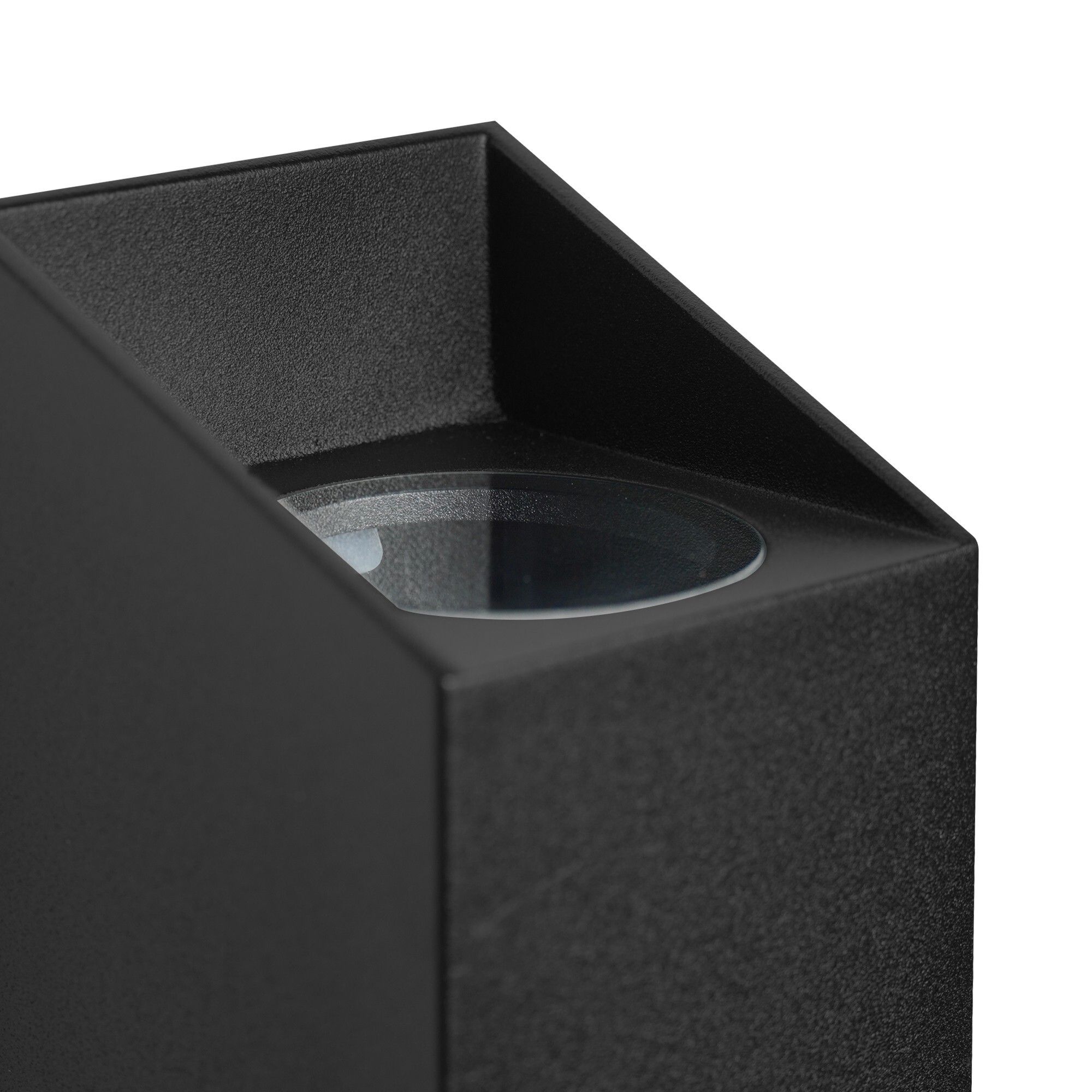 Nico Square 22, Wandleuchte, Schwarz - GU10, IP54, max.25W