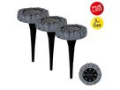 3er-Set LED-Solar Bodenleuchte KIAN mit Erdspieß / D: ca. 12 cm / grau - IP44, 0.06W, Kaltweiss