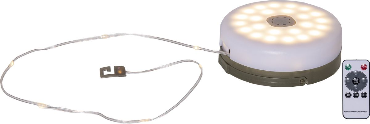 Akku Lichterkette Rondo - IP44, Warmweiss,Grün