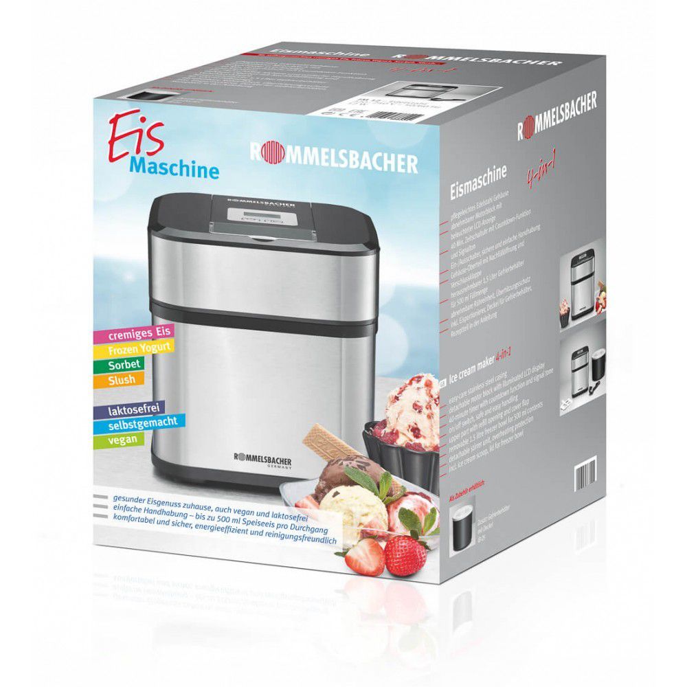 Macchina per gelato 4 in 1 IM 12 - Eismaschine, Edelstahl/schwarz, 12W