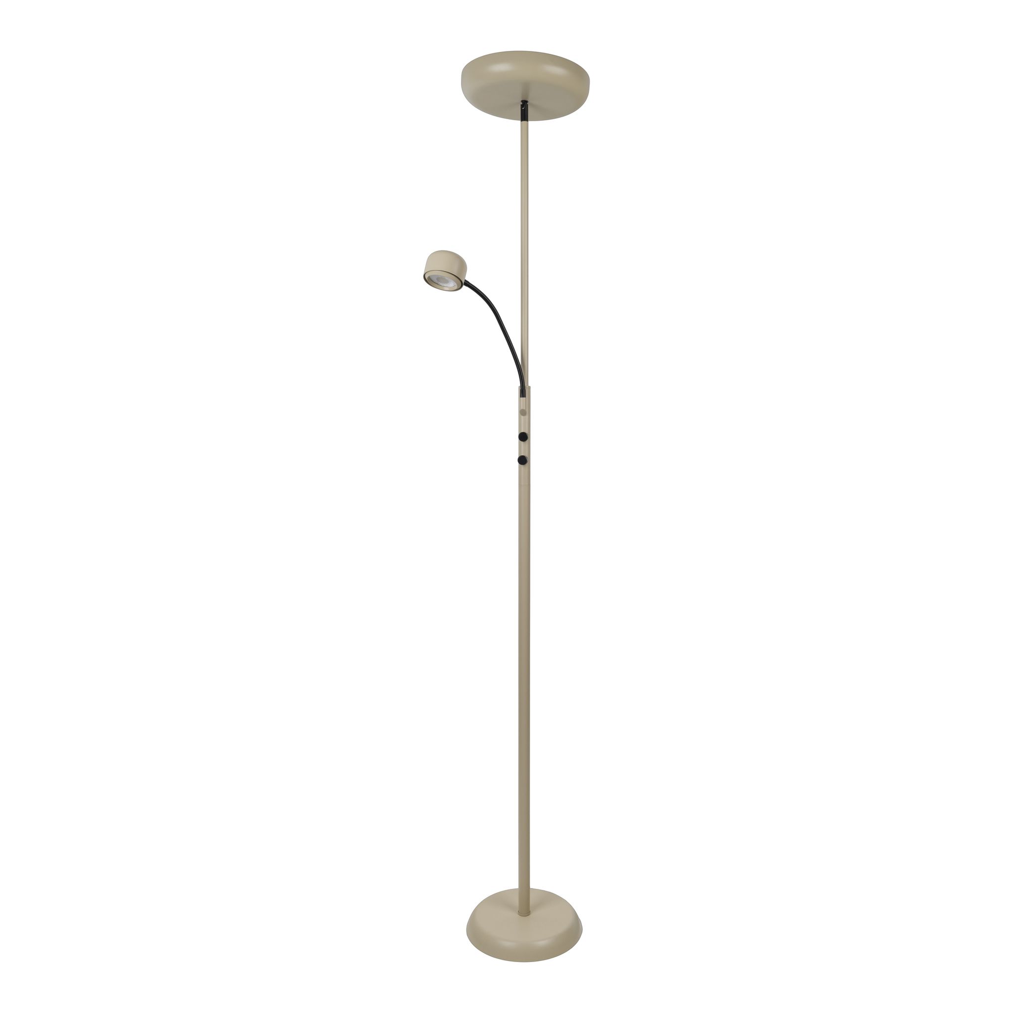 LED Stehleuchte ROMIS mit Lesearm H:180cm frosted almond - LED-Modul, IP20, 230V