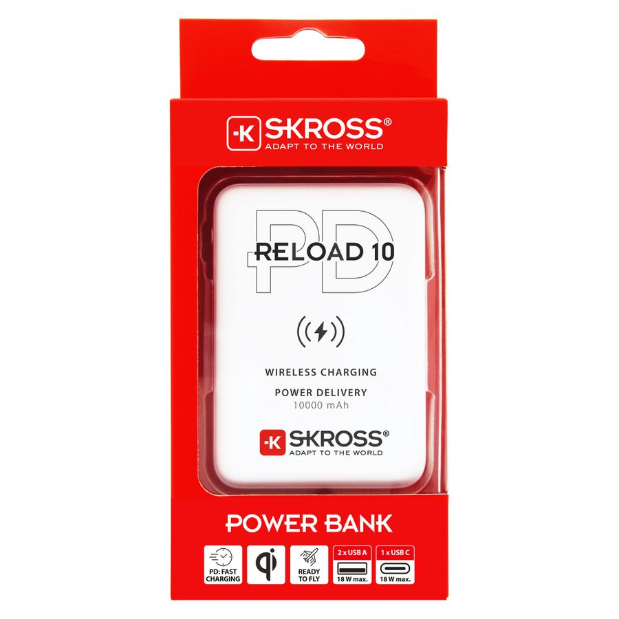 Wireless Powerbank RELOAD 10 Qi PD - Kapazität: 10000mAh 18.0W, Wireless Ladefunktion: 5.0W, 7.5W, max. 10.0W, 2x USB-A, 1x USB-C