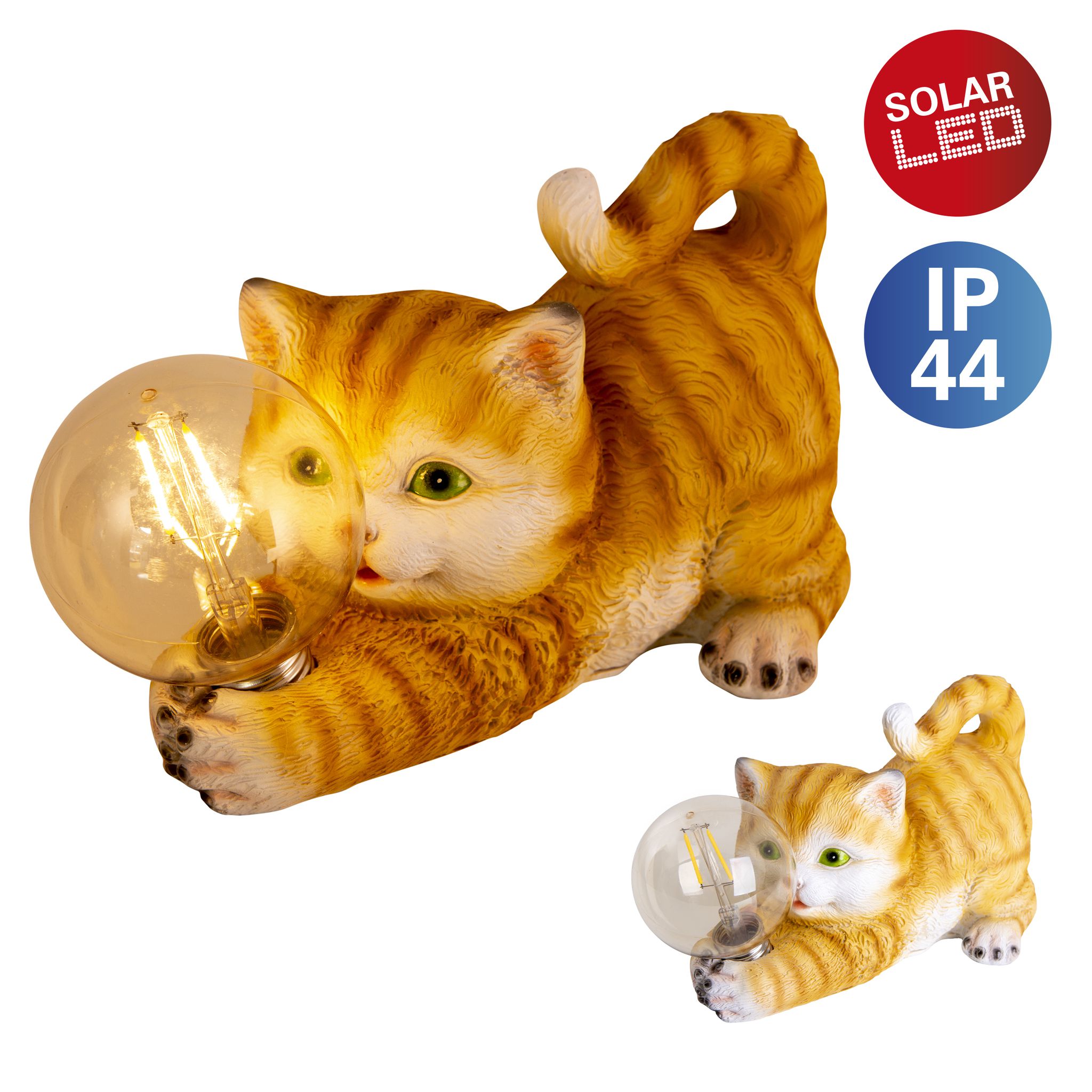 LED-Solar-Outdoorleuchte Katze l: 25cm - IP44, warmweiss, 0.06W